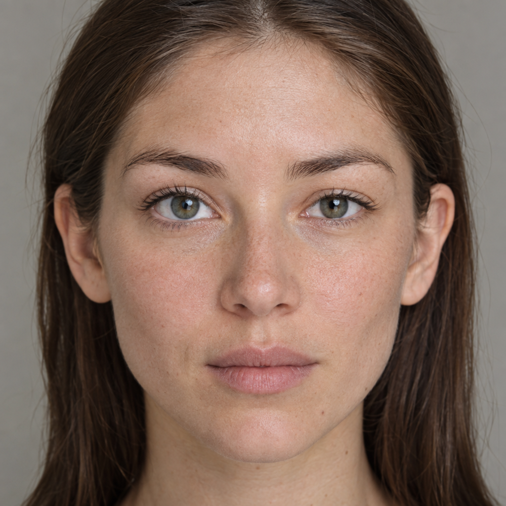 Straight-on portrait of a woman with both eyes clearly visible.